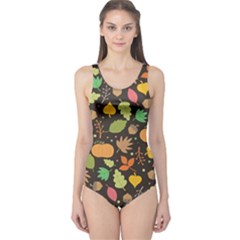 Thanksgiving Pattern One Piece Swimsuit by Valentinaart