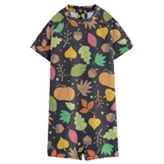 Thanksgiving Pattern Kids  Boyleg Half Suit Swimwear by Valentinaart