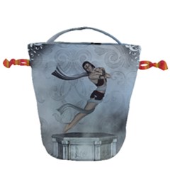 Wonderful  Fairy, Blue Colors Drawstring Bucket Bag by FantasyWorld7
