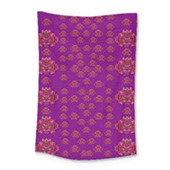 Seasonal Delight With Fantasy Flowers Small Tapestry by pepitasart