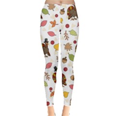 Thanksgiving Turkey Pattern Leggings  by Valentinaart