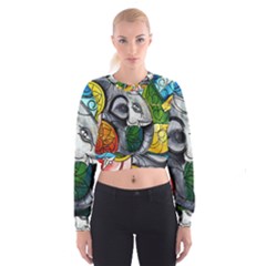 Graffiti The Art Of Spray Mural Cropped Sweatshirt by Sapixe