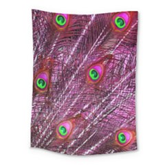 Peacock Feathers Color Plumage Medium Tapestry by Sapixe