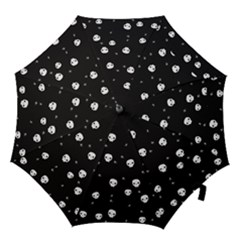 Pattern Skull Stars Halloween Gothic On Black Background Hook Handle Umbrellas (medium) by genx