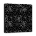Pattern Spiderweb Halloween Gothic on black background Mini Canvas 8  x 8  (Stretched) View1