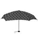 Pattern Skull Bones Halloween Gothic on black background Mini Folding Umbrellas View3