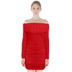 Maga Make America Great Again Usa Pattern Red Long Sleeve Off Shoulder Dress by snek