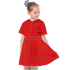 Maga Make America Great Again Usa Pattern Red Kids  Sailor Dress by snek