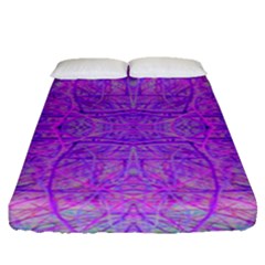 Hot Pink And Purple Abstract Branch Pattern Fitted Sheet (queen Size) by myrubiogarden