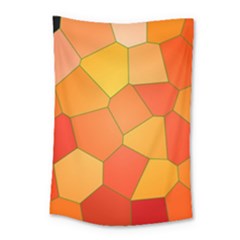 Background Pattern Orange Mosaic Small Tapestry by Mariart
