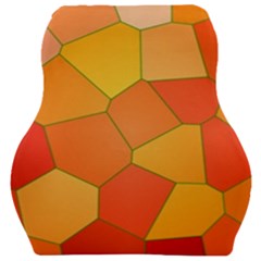 Background Pattern Orange Mosaic Car Seat Velour Cushion  by Mariart