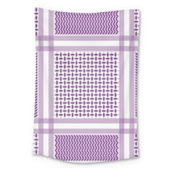 Purple Geometric Headdress Large Tapestry by Mariart