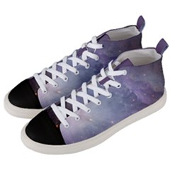 Orion Nebula Pastel Violet Purple Turquoise Blue Star Formation Men s Mid-top Canvas Sneakers by genx