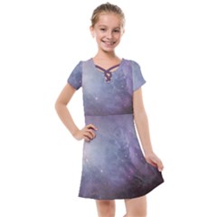 Orion Nebula Pastel Violet Purple Turquoise Blue Star Formation Kids  Cross Web Dress by genx