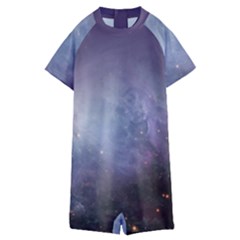 Orion Nebula Pastel Violet Purple Turquoise Blue Star Formation Kids  Boyleg Half Suit Swimwear by genx