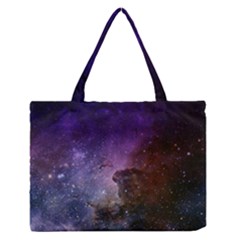 Carina Nebula Ngc 3372 The Grand Nebula Pink Purple And Blue With Shiny Stars Astronomy Zipper Medium Tote Bag by genx