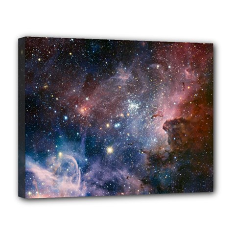 Carina Nebula Ngc 3372 The Grand Nebula Pink Purple And Blue With Shiny Stars Astronomy Canvas 14  X 11  (stretched) by genx