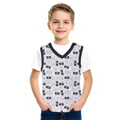 Tape Cassette 80s Retro Genx Pattern Black And White Kids  Sportswear by genx