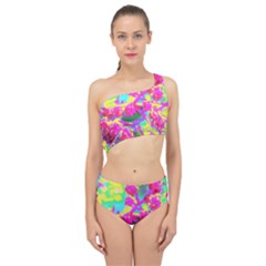 Psychedelic Succulent Sedum Turquoise And Yellow Spliced Up Two Piece Swimsuit by myrubiogarden