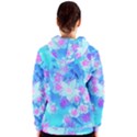 Blue And Hot Pink Succulent Underwater Sedum Women s Zipper Hoodie View2
