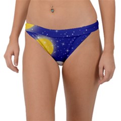 Night Christmas Background Moon Snow Band Bikini Bottom by Wegoenart