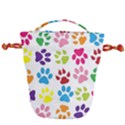 Paw Print Paw Prints Background Drawstring Bucket Bag View1