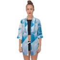 Hexagon Euclidean Vector Gradient Del  Blue Color Science And Technology Open Front Chiffon Kimono View1