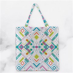 Graphic Design Geometry Shape Pattern Geometric Grocery Tote Bag by Wegoenart