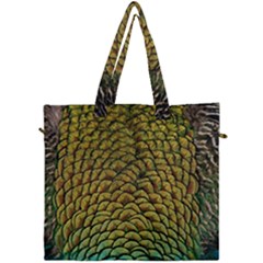 Peacock Bird Feather Color Canvas Travel Bag by Wegoenart