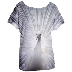 Peacock White Bird Nature Women s Oversized Tee by Wegoenart