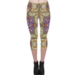 Vintage Drawing Ornament Capri Leggings  by Wegoenart