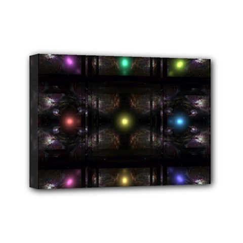 Abstract Sphere Box Space Hyper Mini Canvas 7  X 5  (stretched) by Simbadda