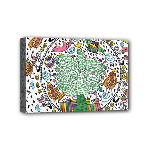 Snowglobe Mini Canvas 6  X 4  (stretched) by chellerayartisans
