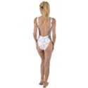 Honeycomb pattern black and white High Leg Strappy Swimsuit View2
