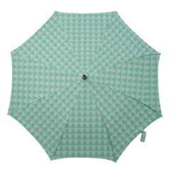 Mint Triangle Shape Pattern Hook Handle Umbrellas (large) by picsaspassion