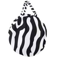 Zebra Horse Pattern Black And White Giant Round Zipper Tote by picsaspassion