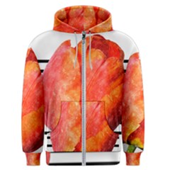 Red Tulip And Black Stripes Men s Zipper Hoodie by picsaspassion