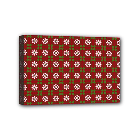 Christmas Paper Wrapping Pattern Mini Canvas 6  X 4  (stretched) by Wegoenart