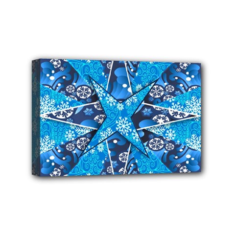 Christmas Background Pattern Mini Canvas 6  X 4  (stretched) by Wegoenart