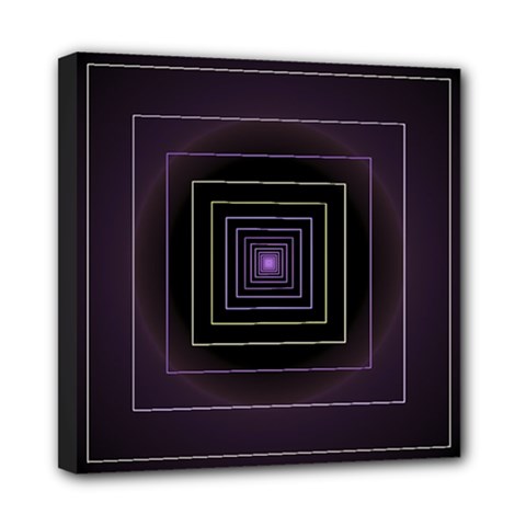 Fractal Square Modern Purple Mini Canvas 8  X 8  (stretched) by Wegoenart