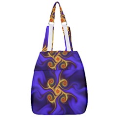 Fractal Neon Blue Bright Fantasy Center Zip Backpack by Wegoenart