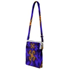 Fractal Neon Blue Bright Fantasy Multi Function Travel Bag by Wegoenart