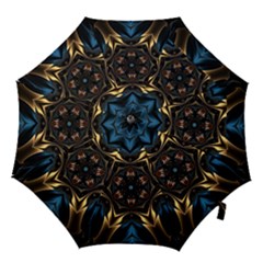Pattern Texture Copper Teal Design Hook Handle Umbrellas (small) by Wegoenart