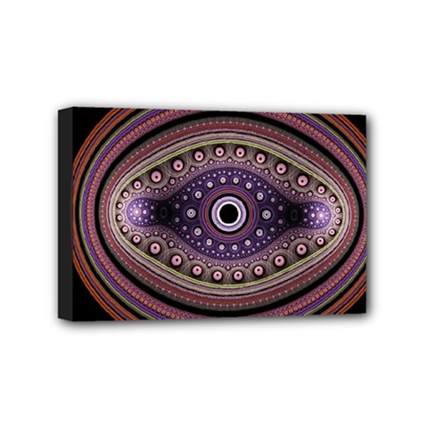 Fractal Pink Eye Fantasy Pattern Mini Canvas 6  X 4  (stretched) by Wegoenart