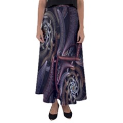 Geometry Math Fractal Art Flared Maxi Skirt by Wegoenart