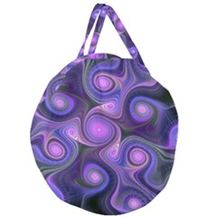 Abstract Pattern Fractal Wallpaper Giant Round Zipper Tote by Wegoenart
