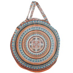 Mandala Art Painting Acrylic Giant Round Zipper Tote by Wegoenart