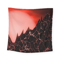 Sci Fi Red Fantasy Futuristic Square Tapestry (small) by Wegoenart