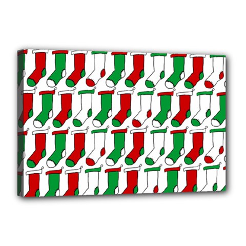 Stocking Background Canvas 18  X 12  (stretched) by Wegoenart