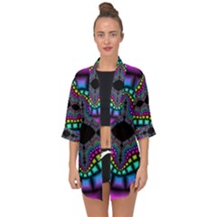 Fractal Art Artwork Digital Art Open Front Chiffon Kimono by Wegoenart